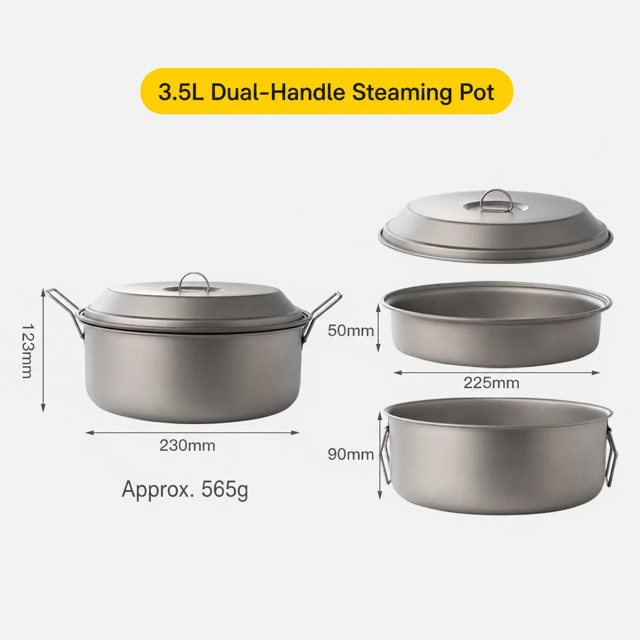 Ultralight backpacking pot for solo thru-hiking