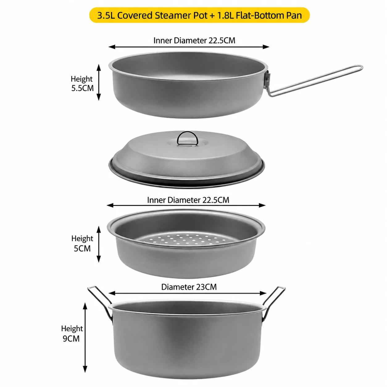 Camp chef trio titanium nesting cookware set