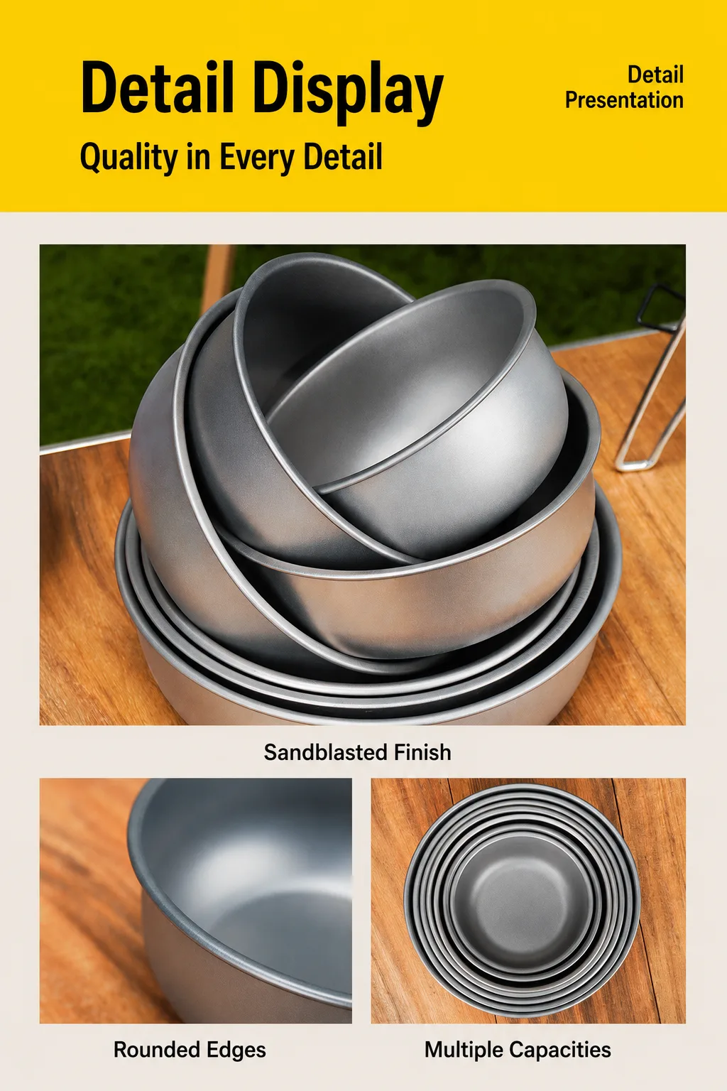 650ml non toxic titanium family meal bowl drop proof tableware