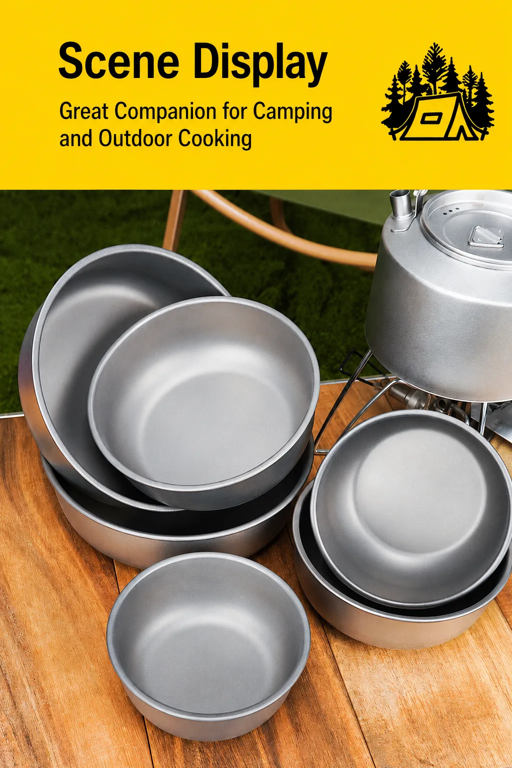 400ml double wall insulated titanium bowl anti scald commercial tableware