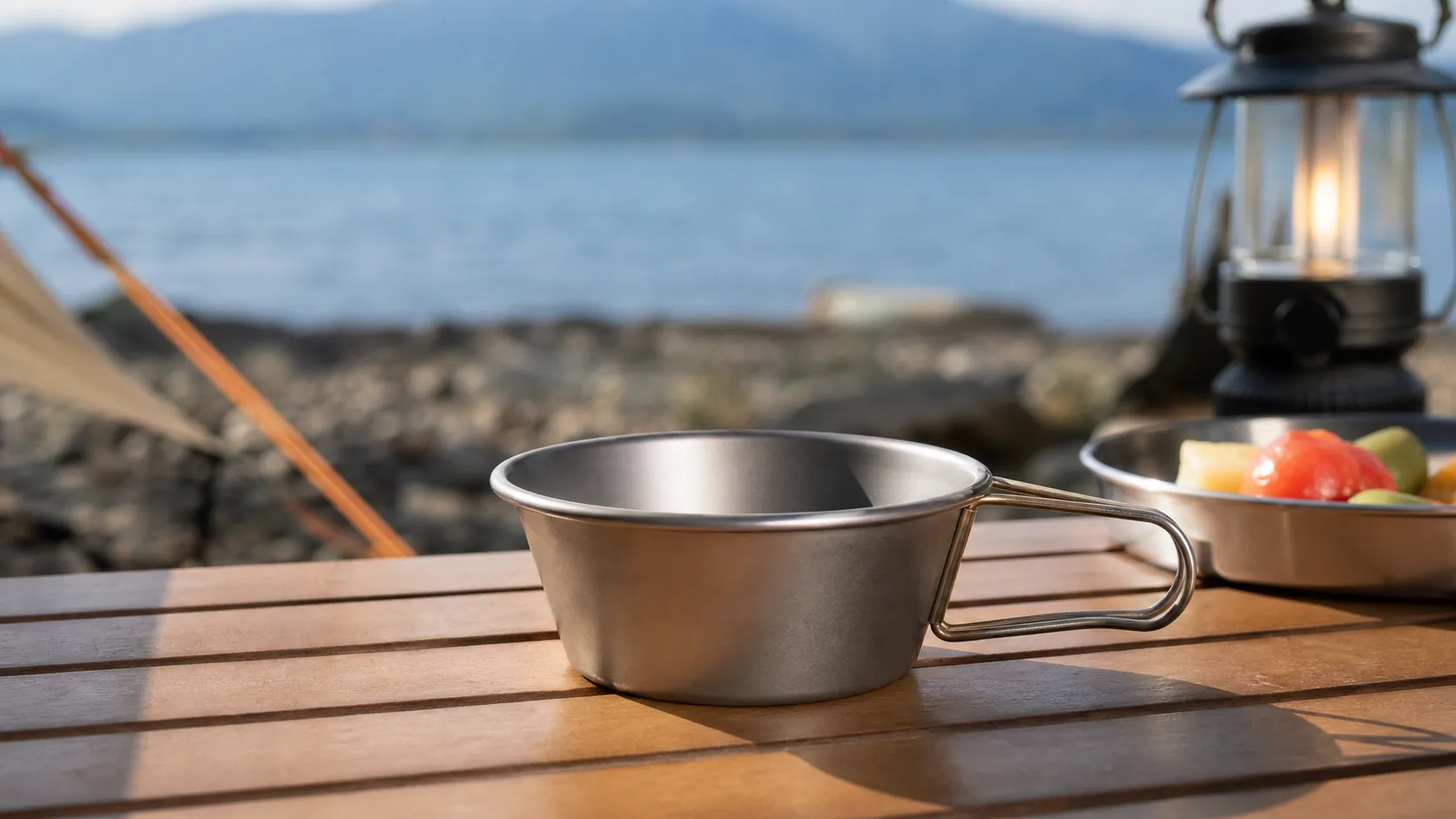 Pure Titanium Sierra Cup 300 600ml Folding Handle Bowl