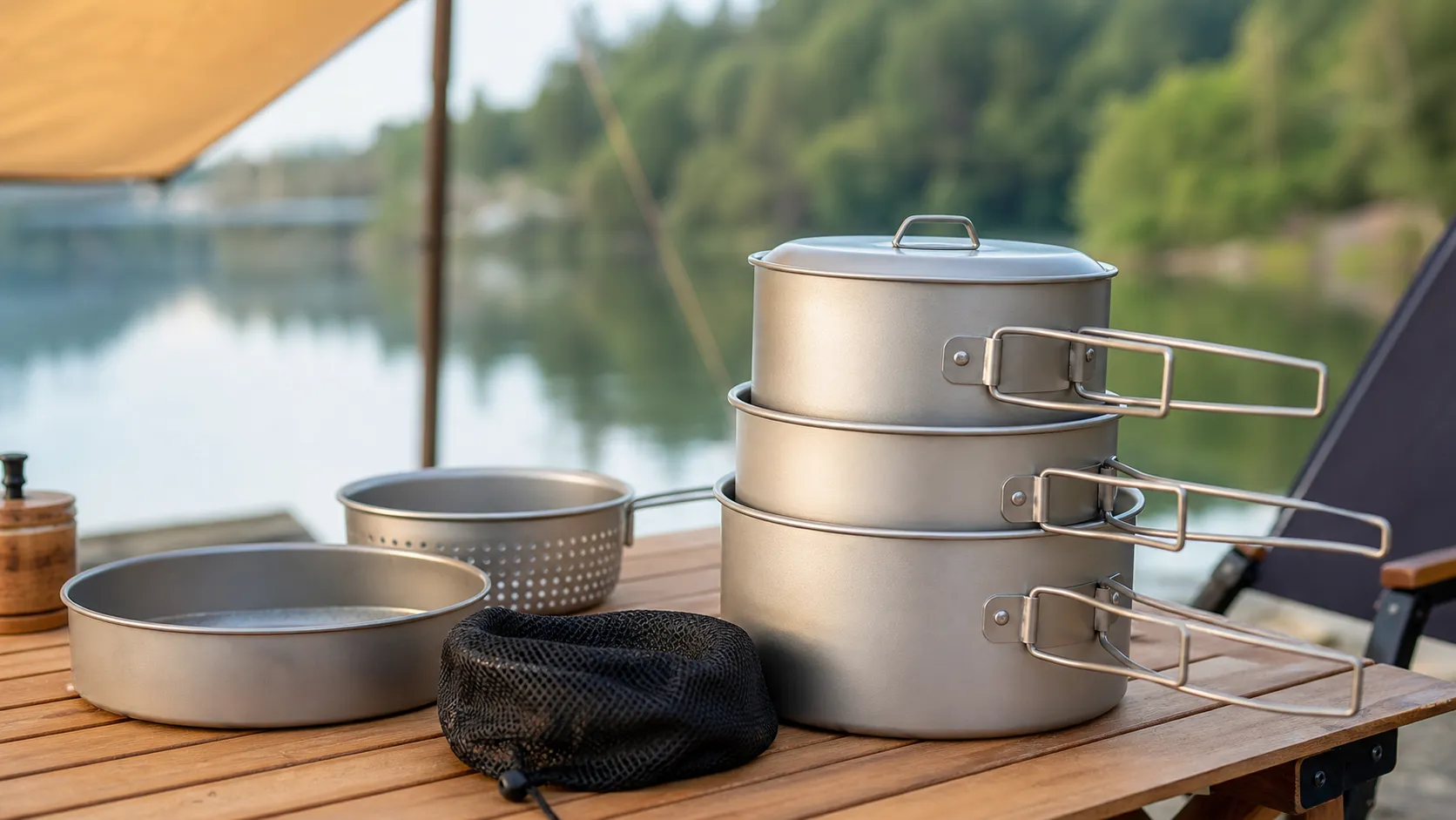Pure Titanium Steamer Pot Lightweight Non Toxic Cookware