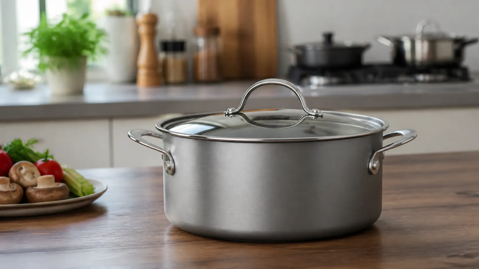 Pure Titanium Stew Pot 3.9L Glass Lid Double Handle